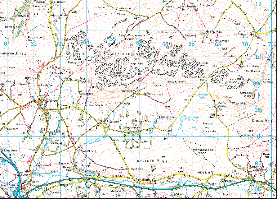 Map of the Orton Fells limestone landscape
