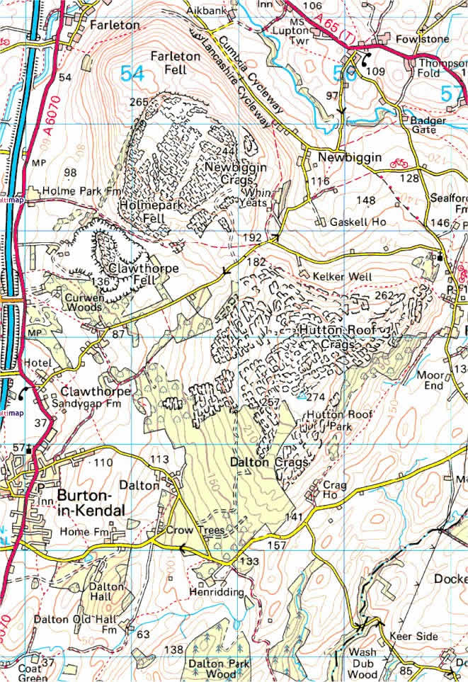 Hutton Roof OS Map